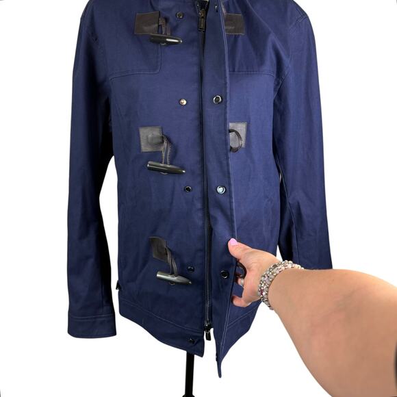 Michael Kors Men's Navy Hooded Toggle Zipper Snap 100% Cotton Jacket Coat - Picture 8 of 16